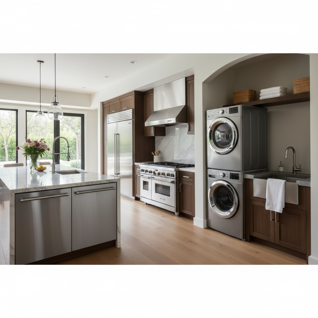 Premium Miele appliance suite in a luxury home